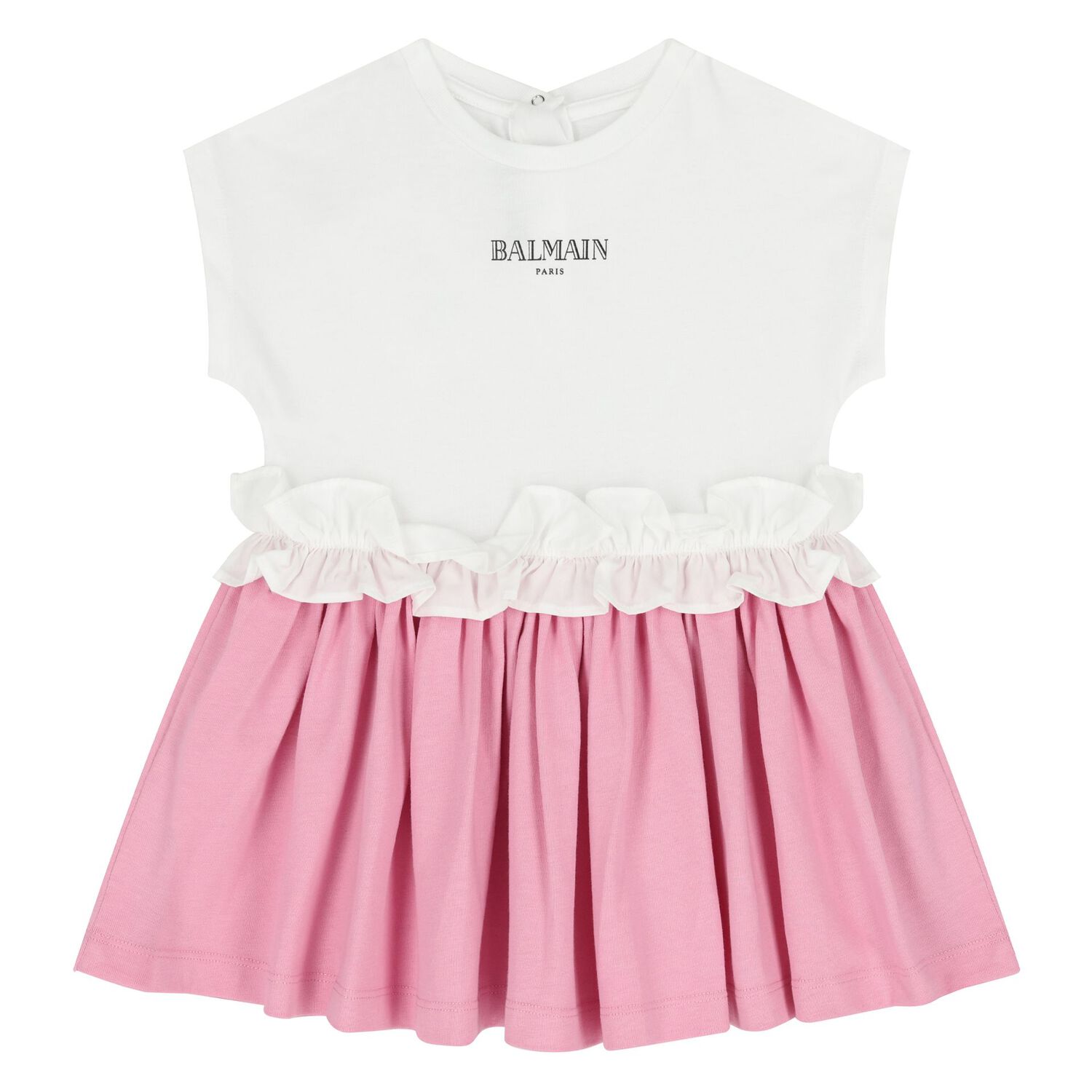 Baby Girls Pink & White Logo Dress Set, 1, hi-res