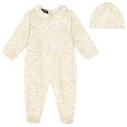 Ivory & Beige Barocco Babygrow Gift Set, 1, hi-res