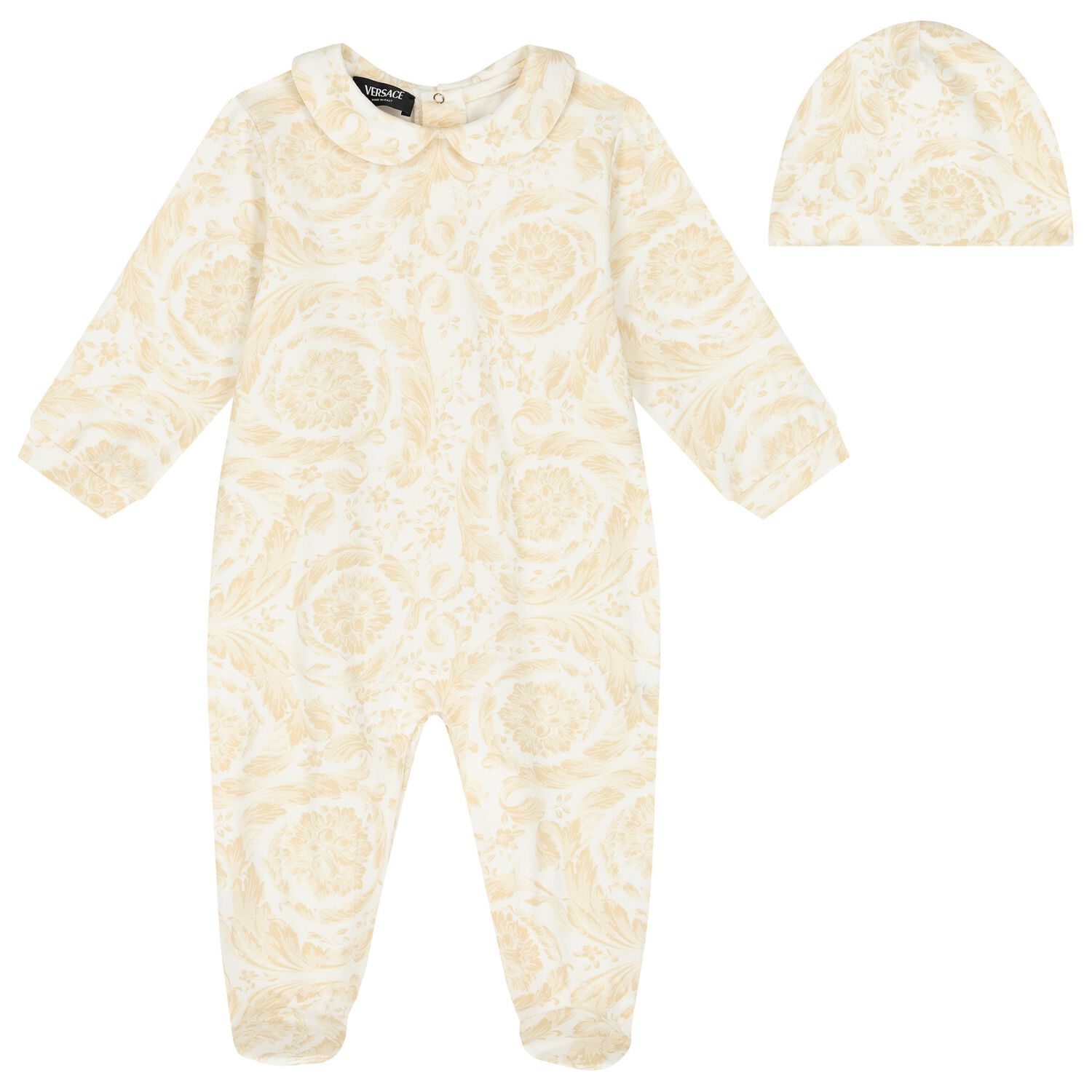 Ivory & Beige Barocco Babygrow Gift Set, 1, hi-res image number null