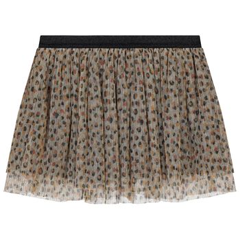 Girls Beige & Black Skirt