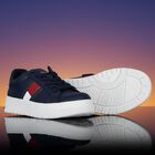 Boys Navy Blue Logo Trainers, 2, hi-res