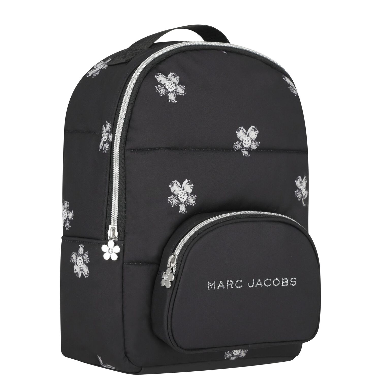 Girls Black Logo Backpack, 1, hi-res