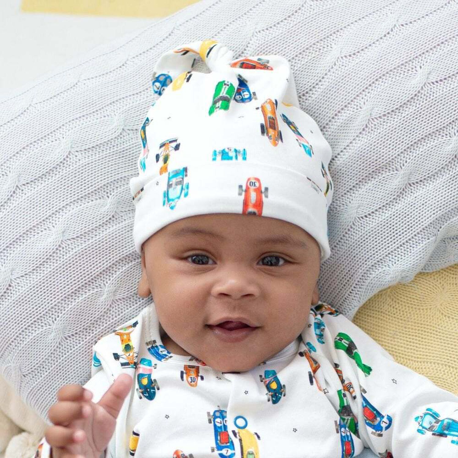 قبعة اطفال مطبعة باللون الابيض للاولاد, 1, hi-res