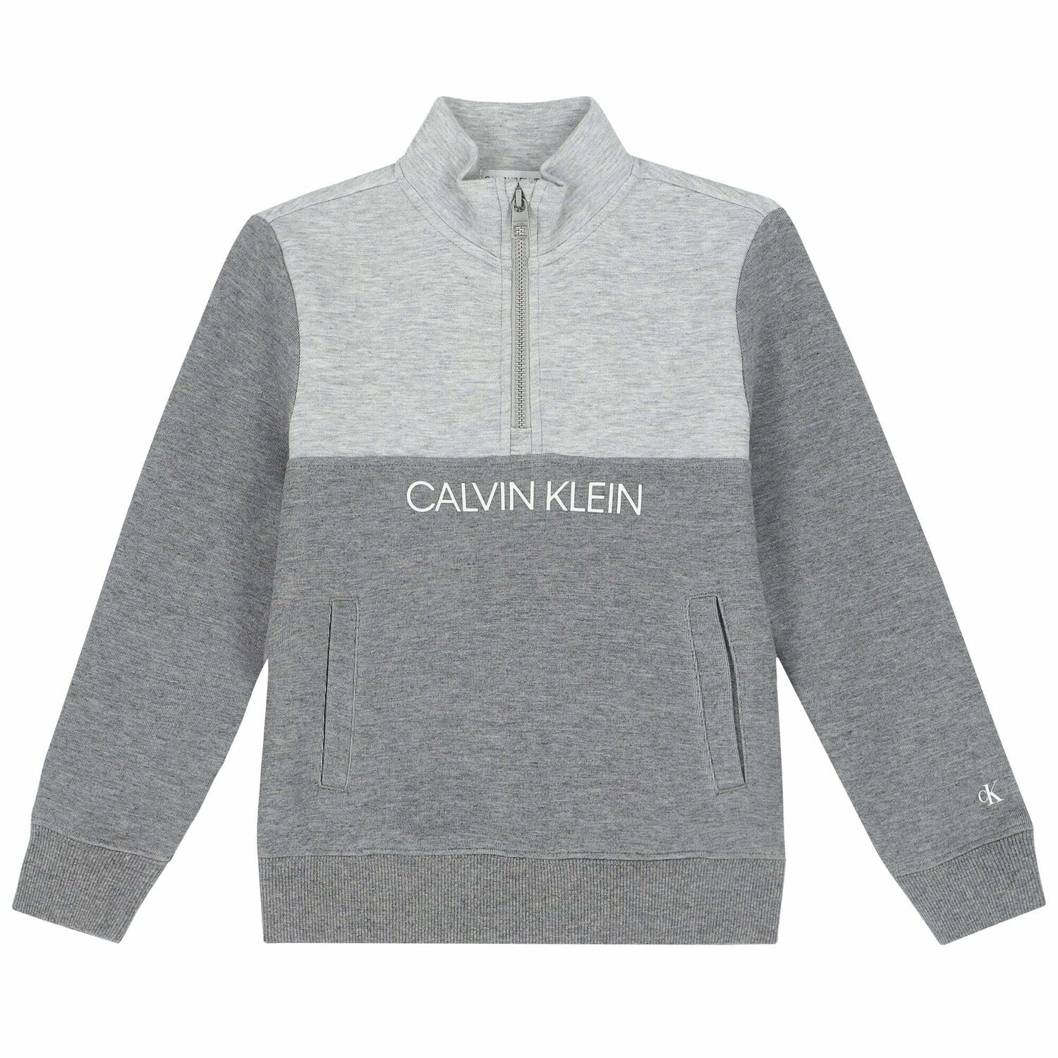 بدلة رياضية بالشعار باللون الرمادى للاولاد, 1, hi-res