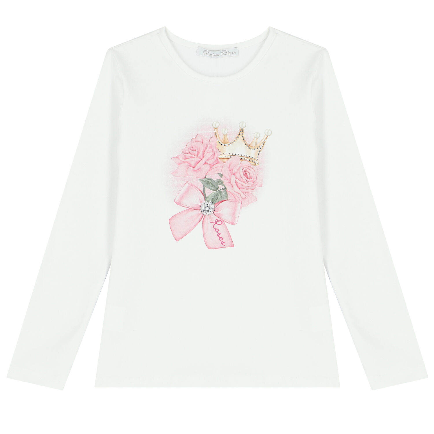 Girls White & Purple Rose Print Skirt Set, 1, hi-res