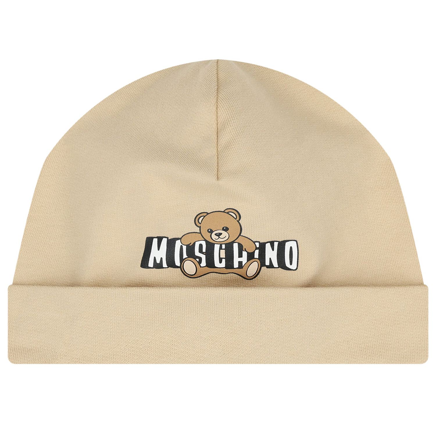 طقم هدايا ملابس أطفال بيج اللون مزين بشعار دب تيدي, 2, hi-res