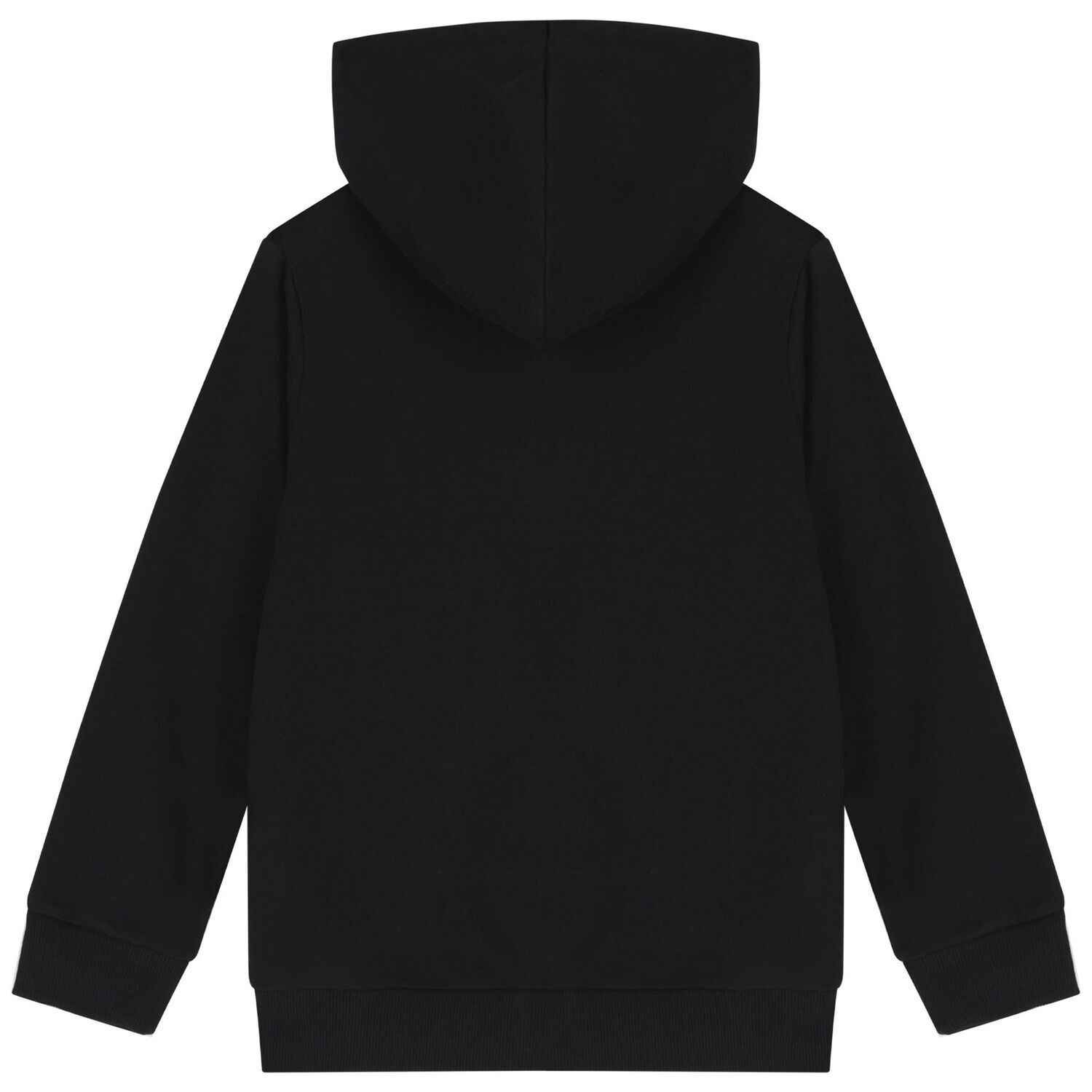 Boys Black Logo Hooded Zip Up Top, 1, hi-res image number null