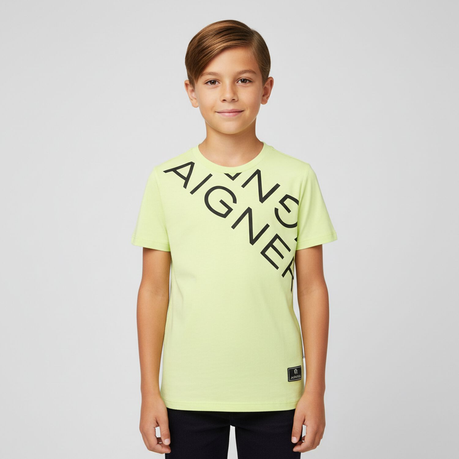 Boys Green Logo T-Shirt, 3, hi-res image number null