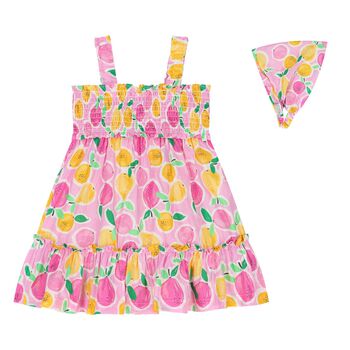 Younger Girls Pink Dress & Headband Set