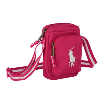 حقيبة كروس بالشعار باللون الوردي للبنات