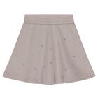 Girls Beige Embellished Skirt Set, 2, hi-res