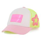 Girls White, Neon Yellow & Pink Logo Cap, 1, hi-res