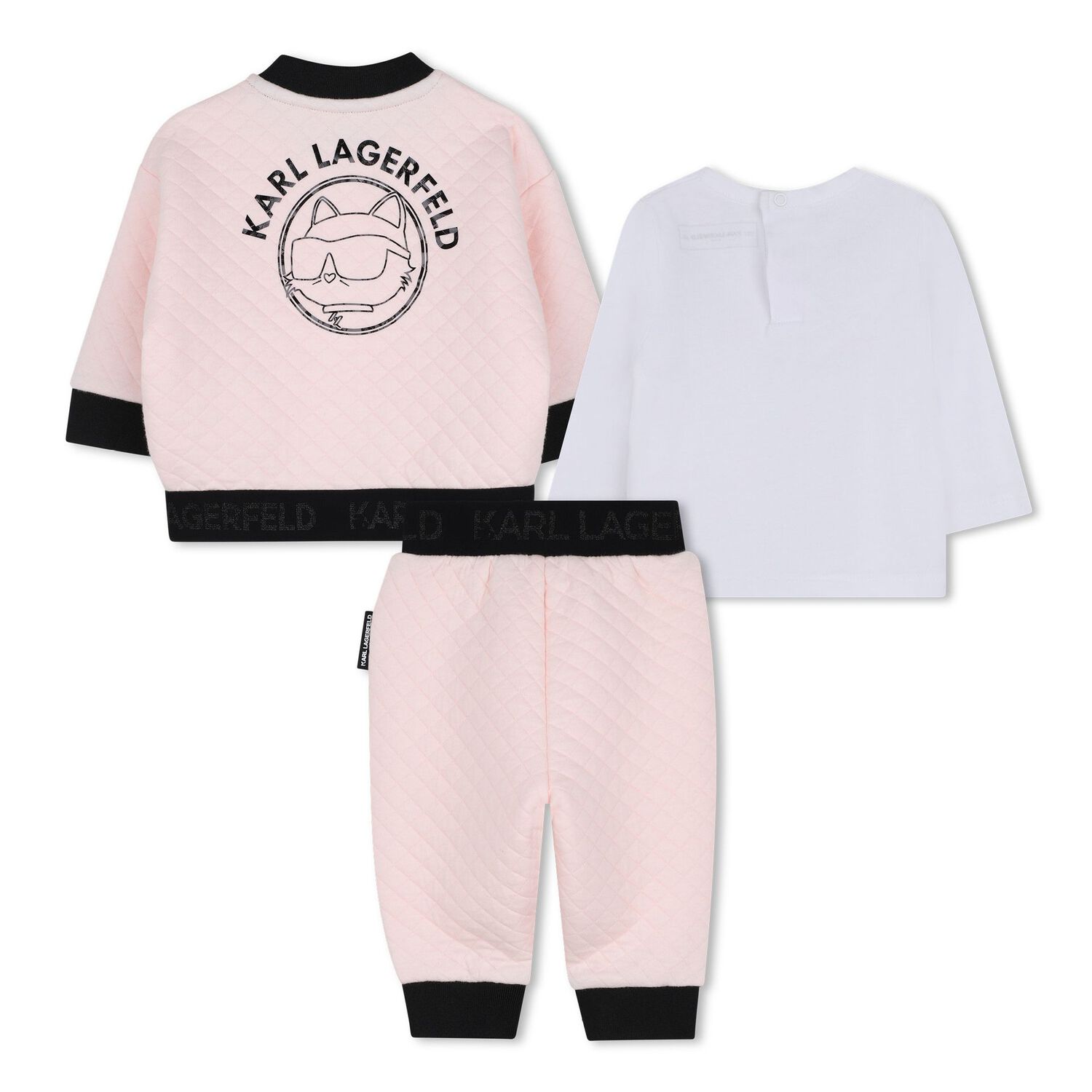 Younger Girls Pink Choupette Tracksuit Set, 1, hi-res