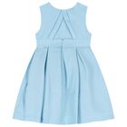 فستان ساتان أزرق مزين بالزهور للبنات, 3, hi-res