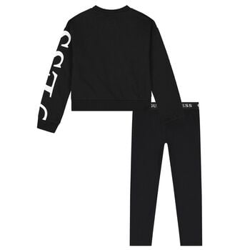 Girls Black Logo Leggings Set