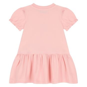 Younger Girls Pink Teddy Bear Logo Dress