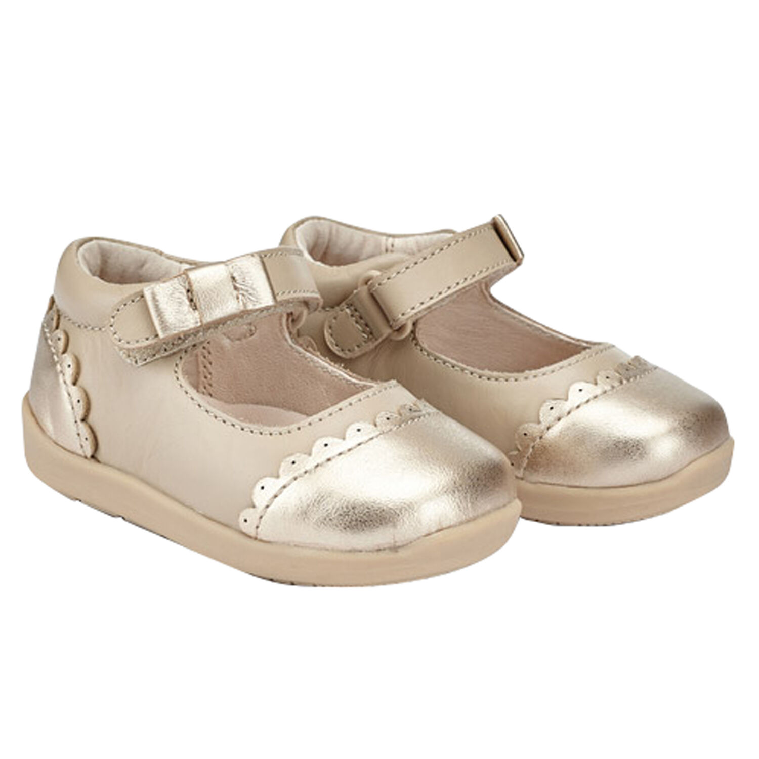 Baby Girls Gold Pre Walker Shoes, 1, hi-res