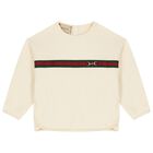 Ivory Web Striped Sweatshirt, 1, hi-res
