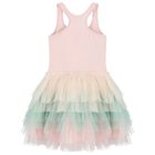 Girls Pink Embellished Tulle Dress, 1, hi-res