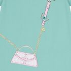 Girls Green Bag Logo Dress , 2, hi-res