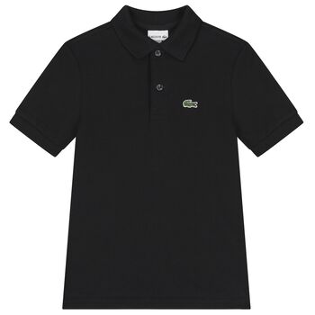 Lacoste Boys Black Logo Polo Shirt, 2 Boys Black Logo Polo Shirt