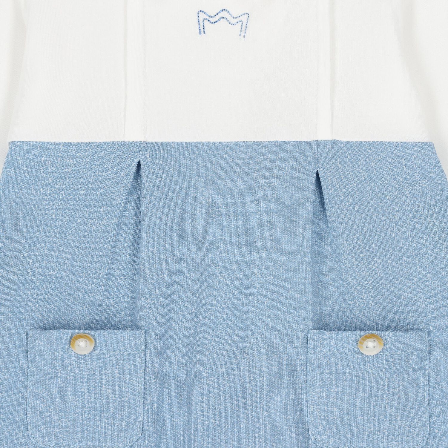 Baby Boys White & Blue Babygrow, 1, hi-res image number null