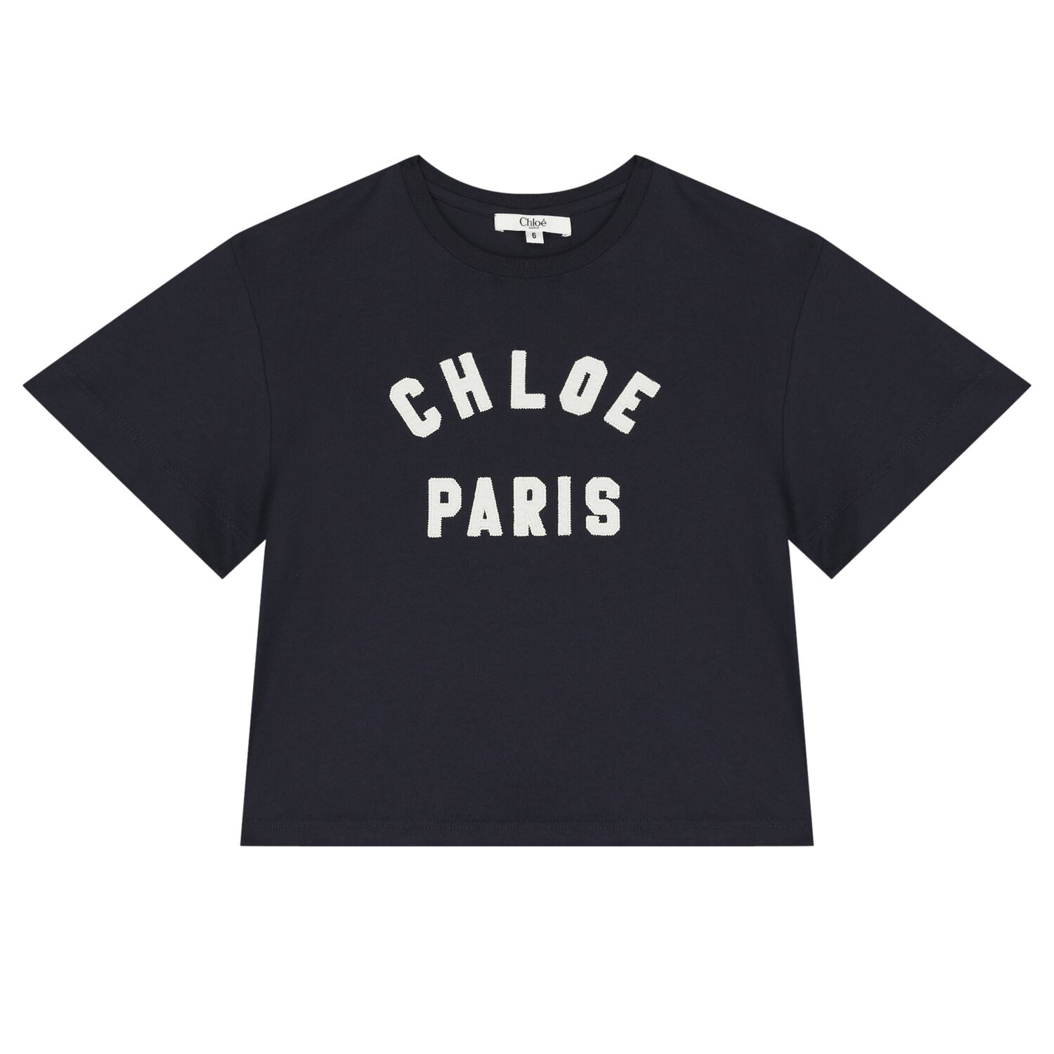 Girls Navy Blue Logo T-Shirt, 2, hi-res image number null