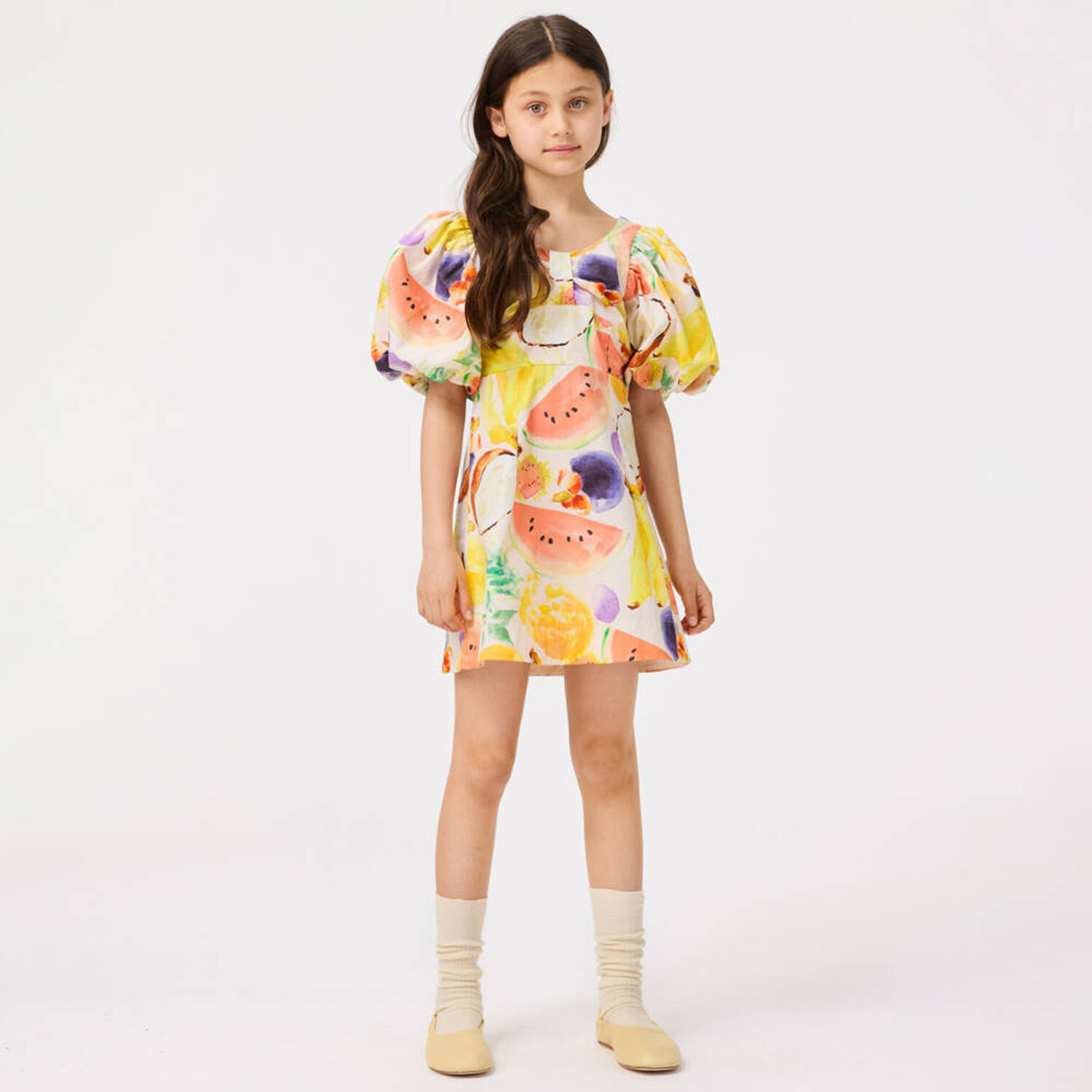 Girls Multi-Coloured Fruits Dress, 1, hi-res image number null