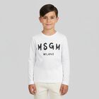 White Logo Younger Long Sleeve Top, 1, hi-res