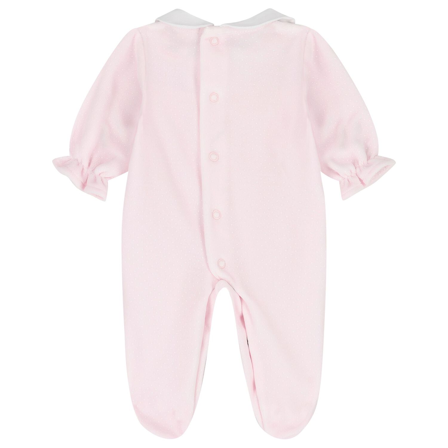 Baby Girls Pink & White Dot Babygrow, 1, hi-res