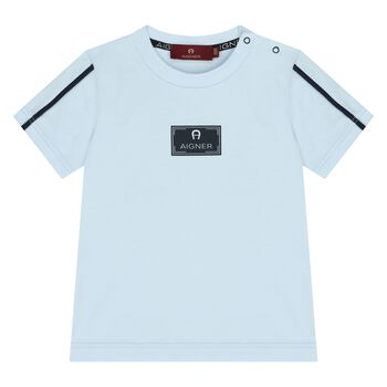 Younger Boys Blue Logo T-Shirt