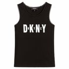 Girls Black Logo Top, 1, hi-res