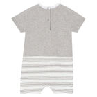Baby Boys White & Grey Bunny Romper, 1, hi-res