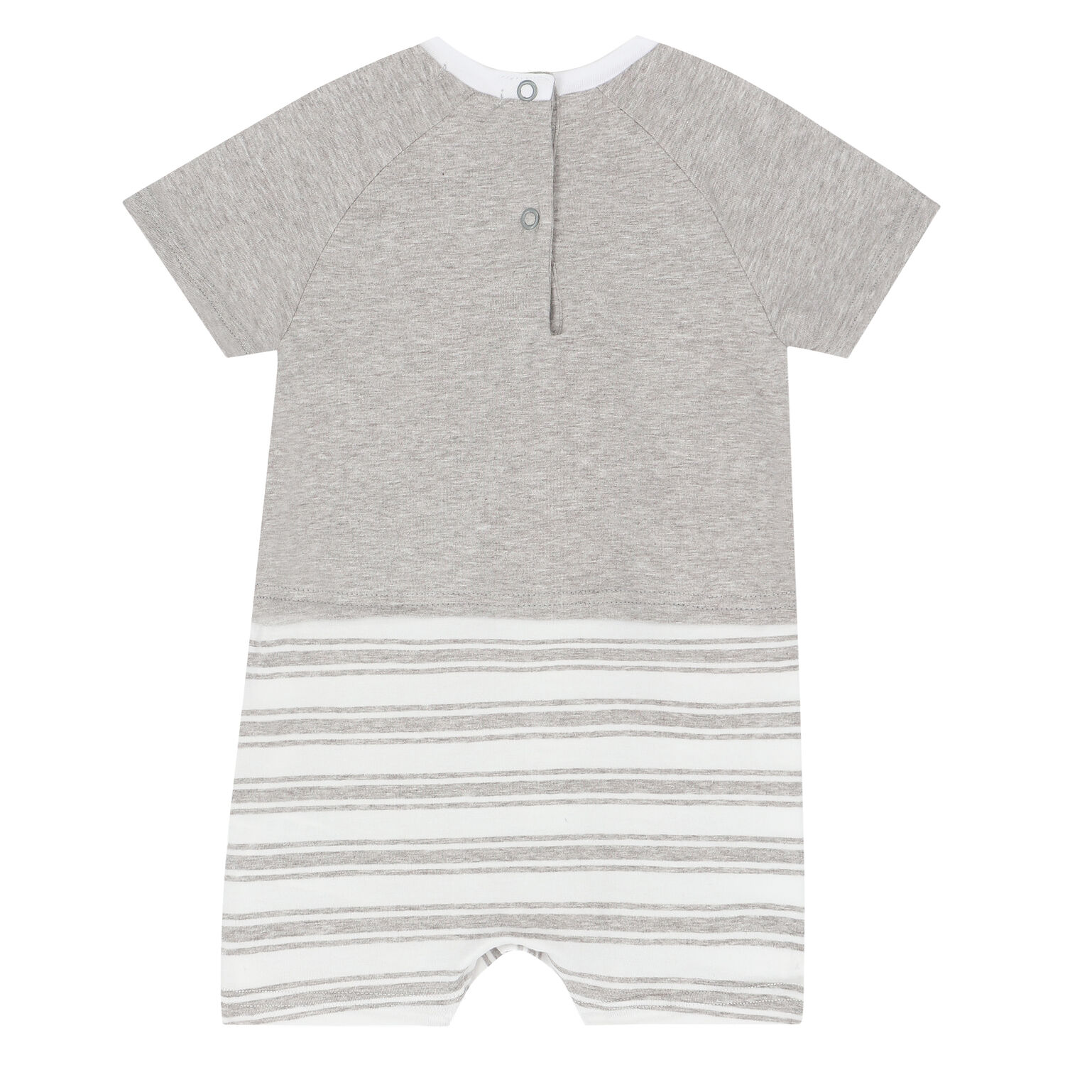 Baby Boys White & Grey Bunny Romper, 1, hi-res image number null