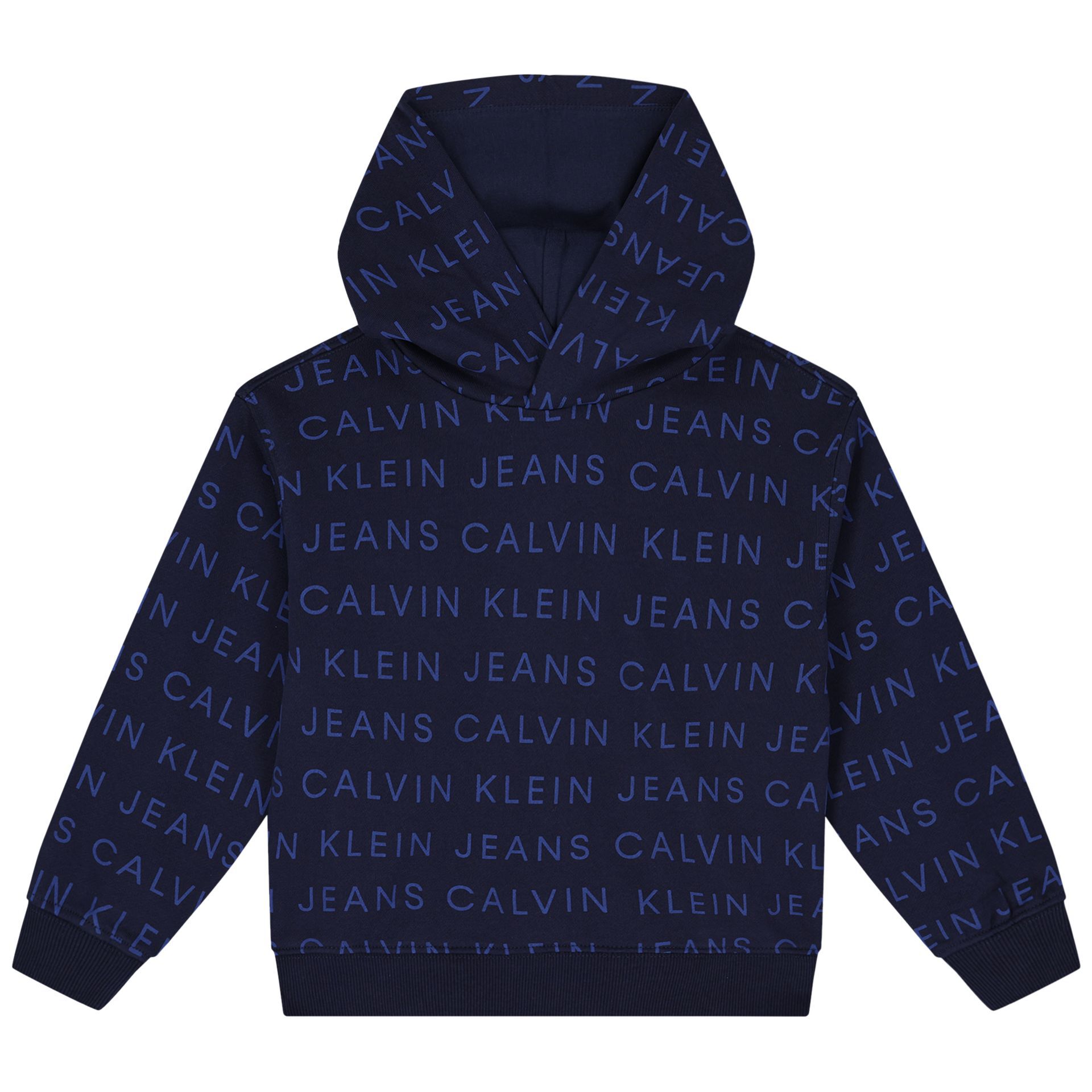 Calvin Klein Boys Navy Blue Logo Hooded Top Junior Couture UAE