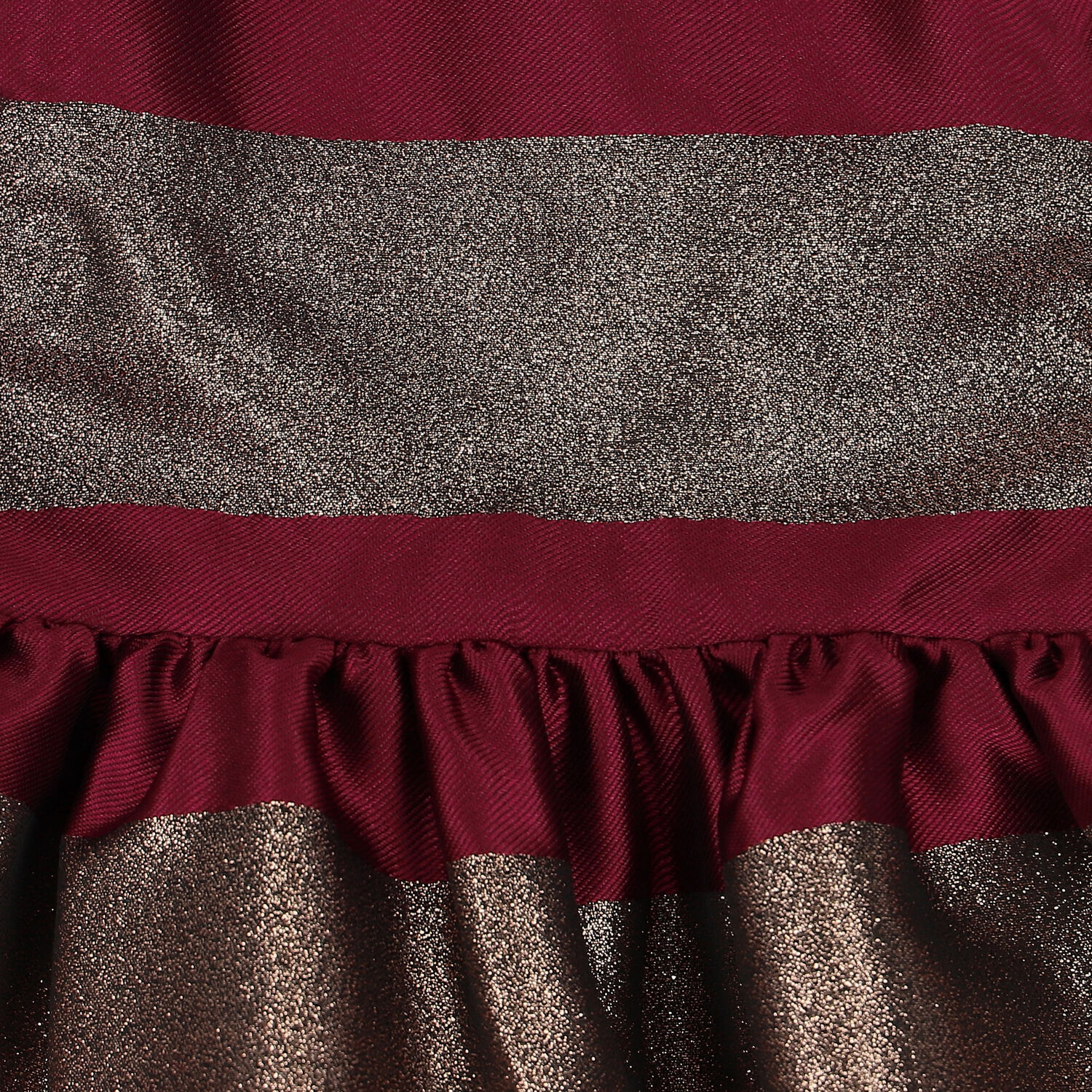Baby Girls Red & Gold Striped Satin Dress, 1, hi-res image number null