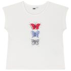 طقم تنورة للبنات باللونين الأبيض والأزرق الداكن, 1, hi-res