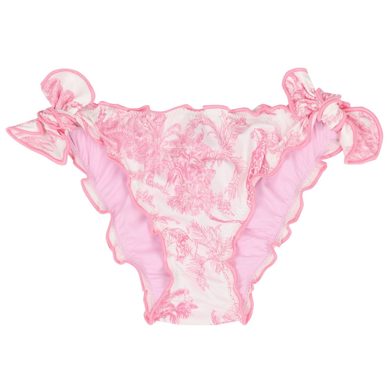 بيكيني بنقشة الغابة باللونين الوردي و الابيض للبنات , 1, hi-res