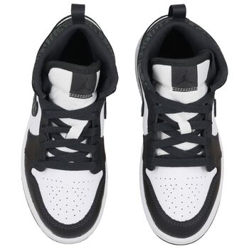 Black, Green & White Air Jordan 1 Mid Trainers