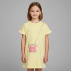 Girls Yellow Logo Bag Dress, 1, hi-res