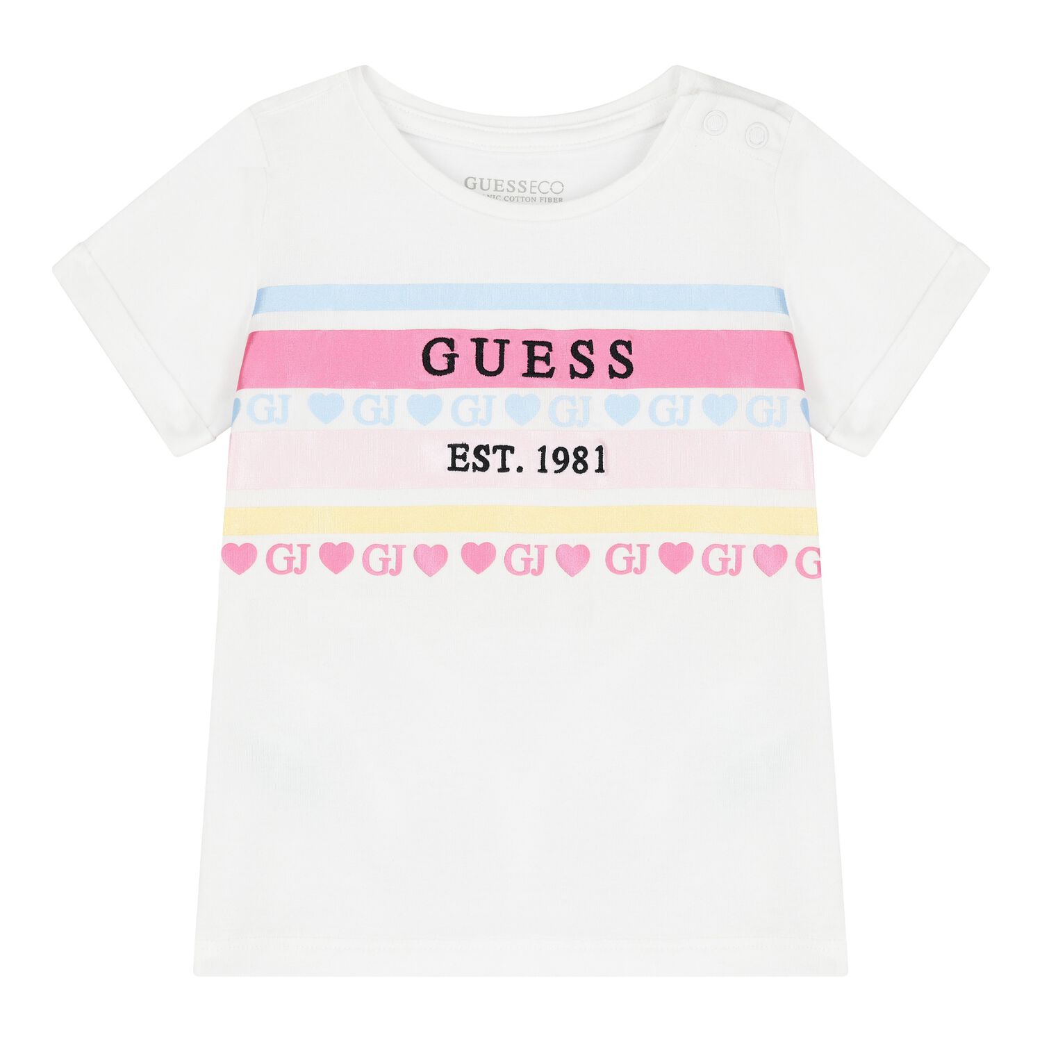 تيشيرت بنات بالشعار باللون الابيض , 1, hi-res