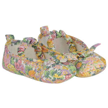 Baby Girls Yellow Floral Liberty Pre Walker Shoes