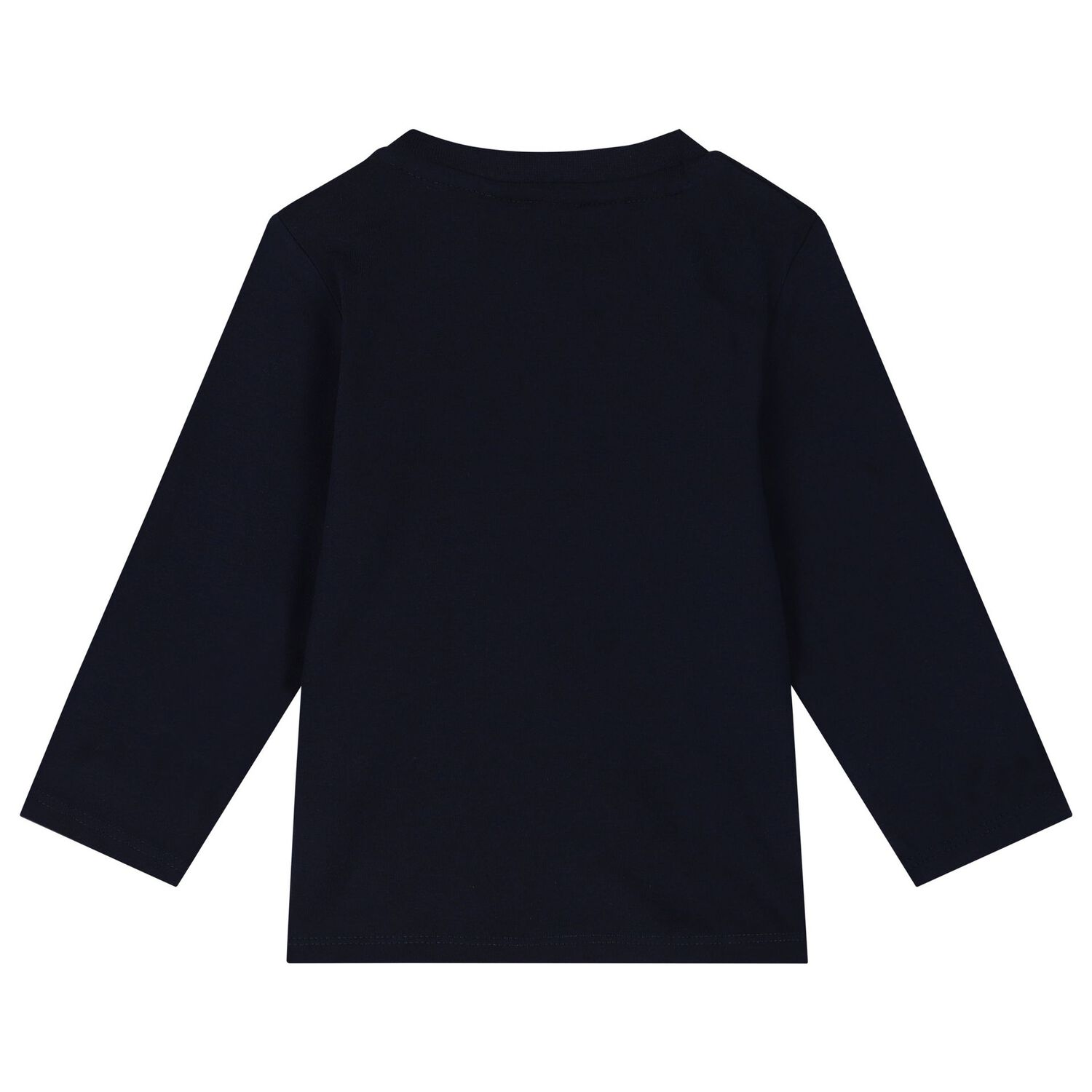 Younger Boys Navy Blue Logo Long Sleeve Top, 1, hi-res image number null