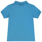 Boys Blue Logo Polo Shirt, 2, hi-res