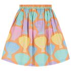 تنورة بنات بطبعة الصدف باللون البرتقالى, 1, hi-res