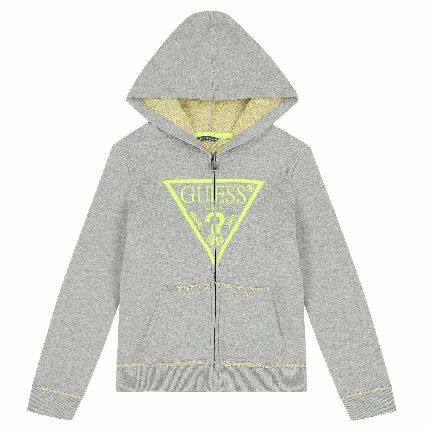 Boys Grey Logo Zip Up Top, 2, hi-res