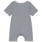 Baby Boys White & Navy Blue Rompers ( 2 Pack ), 2, hi-res