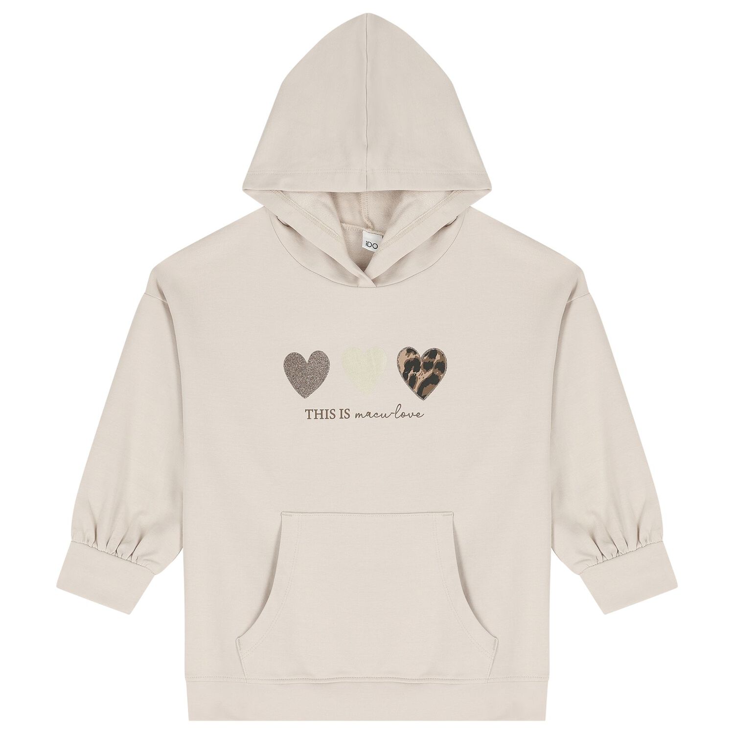 Girls Beige Heart Leggings Set, 1, hi-res