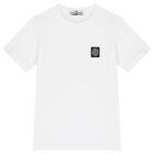 Boys White Logo T-Shirt, 1, hi-res