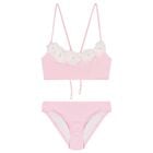 Girls Pink 3D Flowers Bikini, 1, hi-res